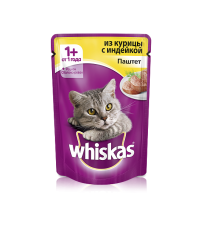 Whiskas для кошек паштет из курицы с индейкой 85 гр.